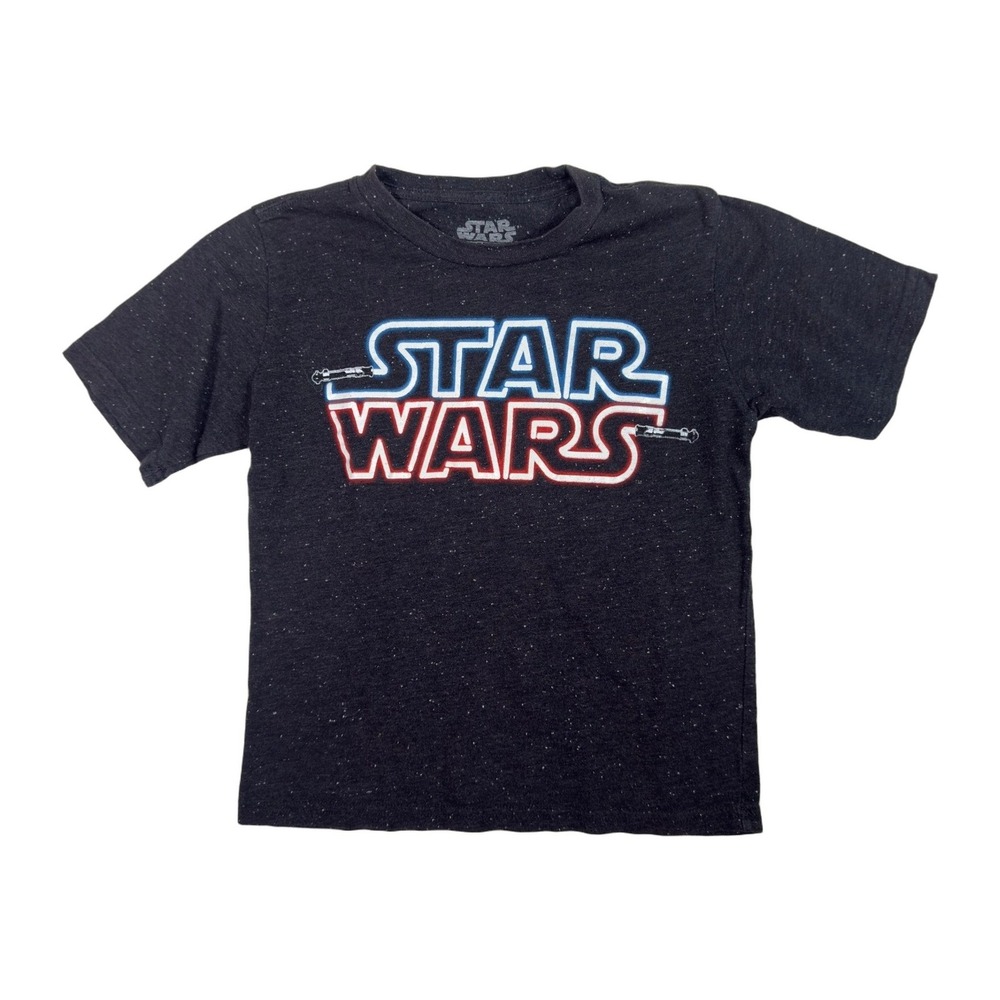 Star Wars Graphic T-Shirt Boys Kids Size MD (9) Movie Tee Black Cotton Blend